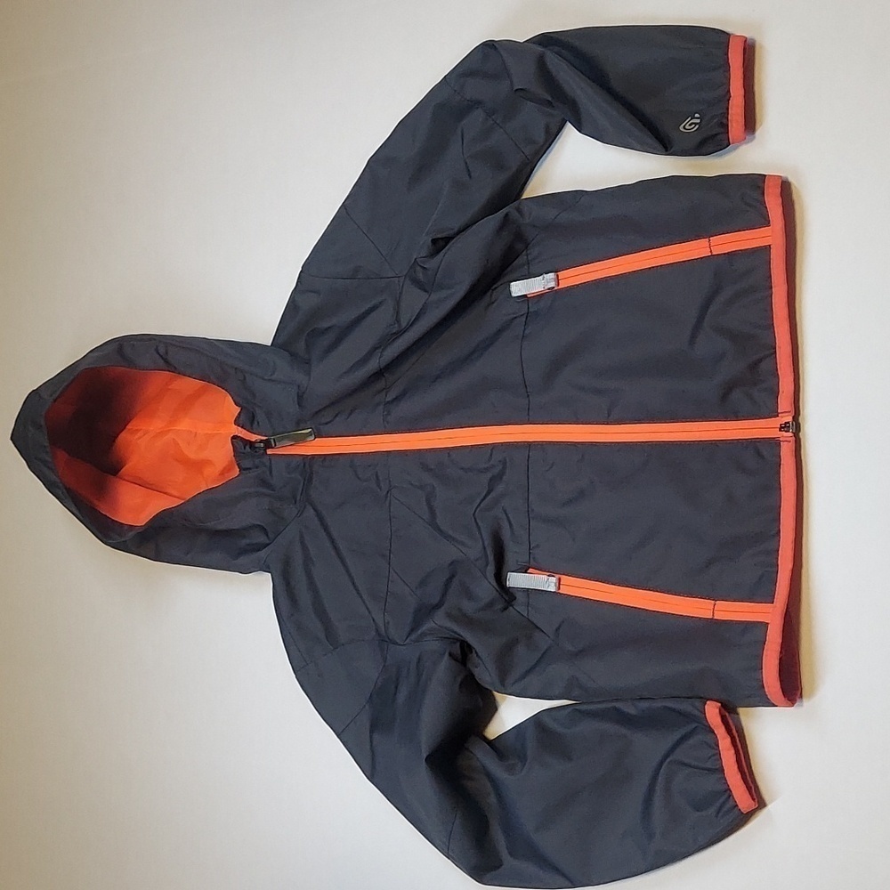 Champion Kids Grey Orange Sports Running Jacket Windbreaker Size XS (4-5)